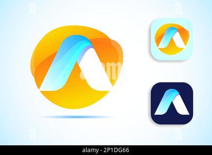 Abstract origami initial alphabet P logo design. Multi-color gradient  letter icon vector illustration.