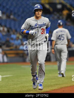 Los Angeles Dodgers Joc Pederson bats during the MLB All-Star Game on July  14, 2015 at Great American Ball Park in Cincinnati, Ohio. (Mike Janes/Four  Seam Images via AP Stock Photo 