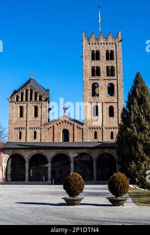 Monastery of Santa Maria de Ripoll, Romanesque art, Ripoll, Catalonia, Spain, Europe. Stock Photo