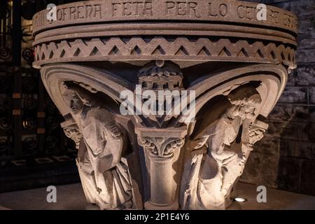 Monastery of Santa Maria de Ripoll, Romanesque art, Ripoll, Catalonia, Spain, Europe. Stock Photo