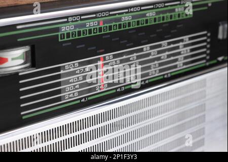 Radio close up frequency channels Stock Photo