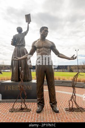 Emancipation and Freedom monument at Browns Island Richmond Virginia Stock Photo