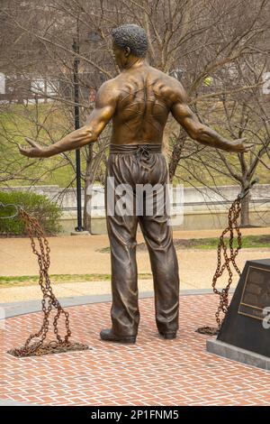 Emancipation and Freedom monument at Browns Island Richmond Virginia Stock Photo