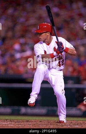 Cincinnati Reds right fielder Jay Bruce (32) signs a fans baseball  collection between innings during the Cincinnati Reds game against the St.  Louis Cardinals at Busch Stadium in St. Louis, Missouri. The