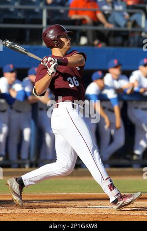 08 APR 2016: Nathaniel Lowe (36) of MSU during the NCAA regular season game  between Mississippi State and the University of Florida Gators at Alfred A.  McKethan Stadium in Gainesville, Florida. ((Photo