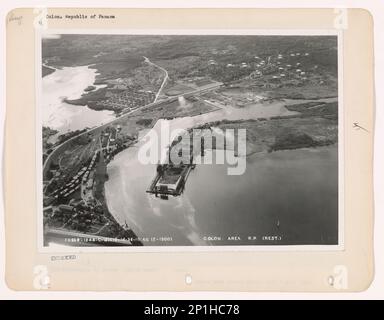 Panama Canal Zone - Colon & Cristobal, Aerial Photograph. Stock Photo