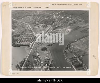 Panama Canal Zone - Colon & Cristobal, Aerial Photograph. Stock Photo