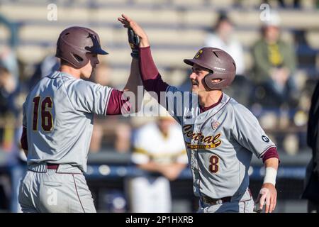 Central Michigan Chippewas shortstop Zach McKinstry (8) catches a pickoff  attempt at second base against the Michigan Wolverines on March 29, 2016 at  Ray Fisher Stadium in Ann Arbor, Michigan. Michigan defeated