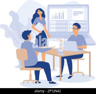 Software products,working with database using professional software,,flat vector modern illustration Stock Vector