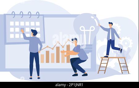 Project life cycle abstract concept,task assignment, business case, business analysis,flat vector modern illustration Stock Vector
