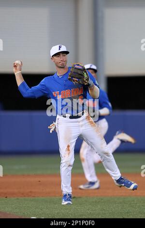 University of Florida Gators infielder Jonathan India (6) running the bases  during a game against the Siena Saints at Alfred A. McKethan Stadium in  Gainesville, Florida on February 17, 2018. Florida defeated