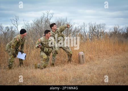 Fort Riley, KAN.- Soldiers stationed at Fort Riley teamed up into teams of two to compete in the 2023 Best Sapper Competition. The Soldiers prepare for the competition by going from a high intense challenges, to mental tasks, and back to physical events. Six Soldiers trained at Fort Riley, Feb. 9, 2023. Stock Photo