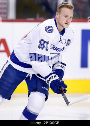 Tampa Bay Lightning's Steven Stamkos wears a special Military Appreciation  Day jersey during warm-ups before an NHL hockey game against the Carolina  Hurricanes Tuesday, Nov. 9, 2021, in Tampa, Fla. (AP Photo/Mike