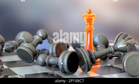 Chess queen, illustration Stock Photo