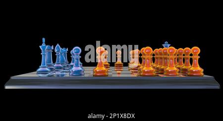 Horde variant of chess, illustration Stock Photo