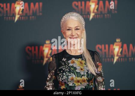 Helen Mirren attends the premiere for ''Shazam! Fury Of The Gods'' at The Space Cinema Moderno on March 03, 2023 in Rome, Italy. (Photo by Luca Carlino/NurPhoto) Credit: NurPhoto SRL/Alamy Live News Stock Photo