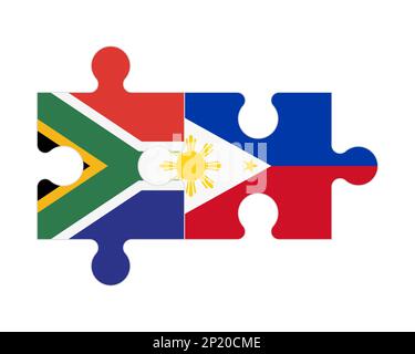 Connected puzzle of flags of Philippines and South Korea, vector Stock ...