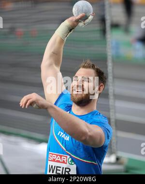Zane Weir of Italy, Final Men's Shot Put during the European Athletics Indoor Championships 2023 on March 3 2023 at Atakoy Arena in Istanbul, Turkey - Photo: Laurent Lairys / DPPI/LiveMedia Stock Photo