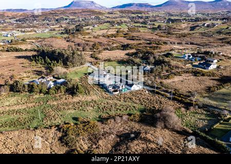 Aerial view of the water plant at Gortahork in County Donegal, Republic of Ireland. Stock Photo