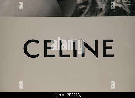 The logo of Celine (Céline) is seen at Omotesando in Minato Ward, Tokyo on  May 30, 2022. Celine (Céline) is a French luxury ready-to-wear and leather  goods brand owned by the LVMH (