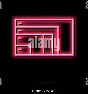 different resolution and diagonal computer monitor neon glow icon illustration Stock Vector