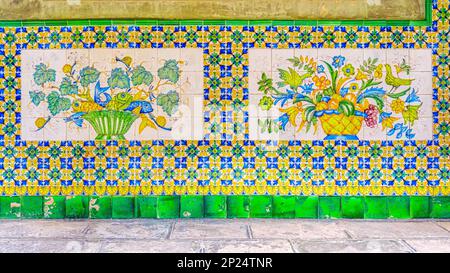 Tiles in the Gothic district, Barcelona, Spain Stock Photo