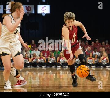 LasVegas, NV, USA. 03rd Mar, 2023. A. Washington State guard Astera Tuhina (11)goes to the hoop during the NCAA Women's Basketball Pac -12 Tournament Semifinals game between Washington State Cougars and the Colorado Buffaloes. Washington State beat Colorado 61-49 at Mandalay Bay Michelob Arena Las Vegas, NV. Thurman James /CSM/Alamy Live News Stock Photo