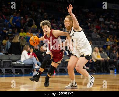 LasVegas, NV, USA. 03rd Mar, 2023. A. Washington State guard Astera Tuhina (11)goes to the hoop during the NCAA Women's Basketball Pac -12 Tournament Semifinals game between Washington State Cougars and the Colorado Buffaloes. Washington State beat Colorado 61-49 at Mandalay Bay Michelob Arena Las Vegas, NV. Thurman James /CSM/Alamy Live News Stock Photo