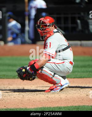 Philadelphia Phillies catcher Carlos Ruiz (51) during game against the Los  Angeles Dodgers at Citizens Bank Park in Philadelphia, Pennsylvania on  August 6, 2015. Dodgers defeated Phillies 10-8. (Tomasso DeRosa via AP  Stock Photo - Alamy