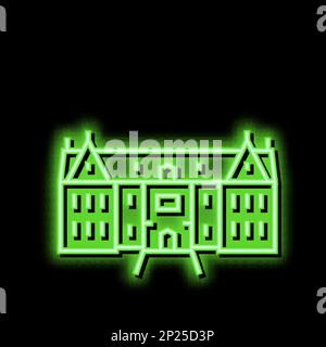 mansion house neon glow icon illustration Stock Vector