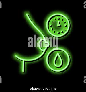 breastfeeding by hour neon glow icon illustration Stock Vector