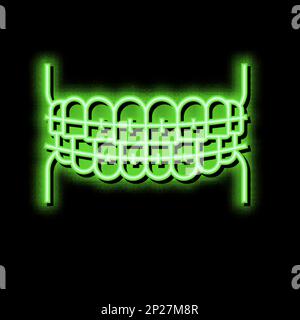 work process tooth braces neon glow icon illustration Stock Vector ...