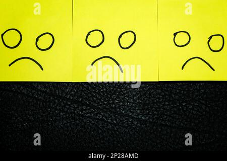 conceptual image for a be different or be happy concept using sticky notes Stock Photo