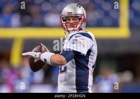 October 18, 2015: New England Patriots wide receiver Julian Edelman (11)  runs with the ball during NFL football game action between the New England  Patriots and the Indianapolis Colts at Lucas Oil