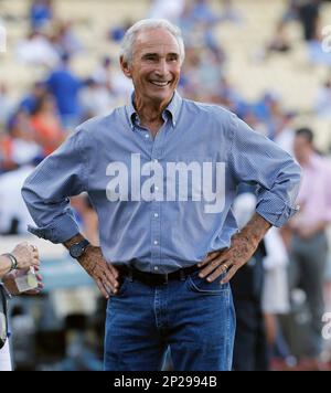 Sandy Koufax in vintage souvenir postcard with Los Angeles Dodgers circa  1960s Stock Photo - Alamy