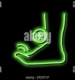 bending finger feet neon glow icon illustration Stock Vector