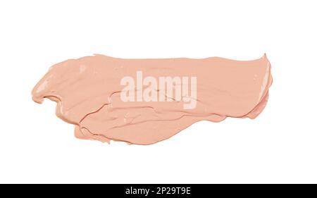 Abstract smear of beige makeup foundation, tonal cream isolated on white as sample Stock Photo