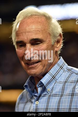 10 October 2015: Dodger legend Sandy Koufax poses for a photo with