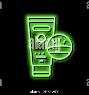 cream edema treatment neon glow icon illustration Stock Vector