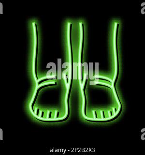 feet edema health disease neon glow icon illustration Stock Vector