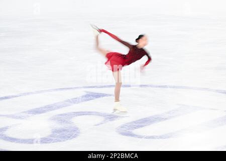 Josephine LEE (USA), during Junior Women Free Skating, at the ISU World Junior Figure Skating Championships 2023, at WinSport Arena, on March 3, 2023 in Calgary, Canada. Credit: Raniero Corbelletti/AFLO/Alamy Live News Stock Photo