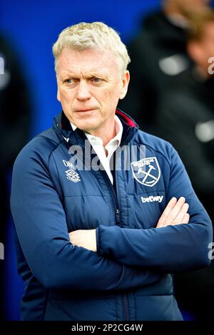 Brighton, UK. 04th Mar, 2023. David Moyes Manager of West Ham United during the Premier League match between Brighton & Hove Albion and West Ham United at The Amex on March 4th 2023 in Brighton, England. (Photo by Jeff Mood/phcimages.com) Credit: PHC Images/Alamy Live News Stock Photo