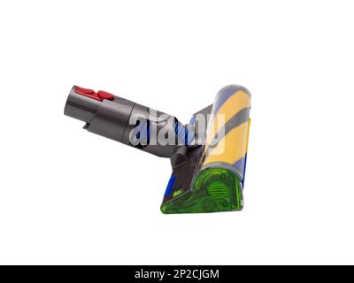 Modern brush from a vacuum cleaner for cleaning, isolated on a white background. New technologies. Stock Photo