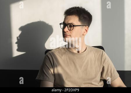 Modern Office: Portrait of Stylish Developer, Data Analysis and Creative Designer. Digital Entrepreneur Works on e-Commerce Startup Stock Photo