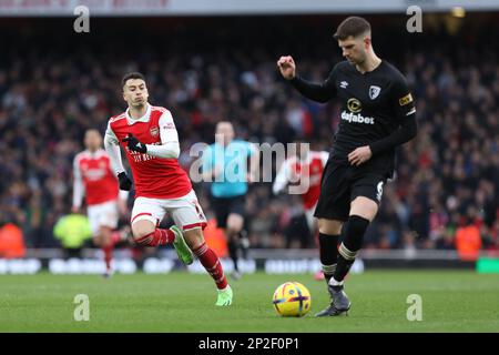 London, UK. 04th Mar, 2023. Gabriel Martinelli of Arsenal during the Premier League match between Arsenal and Bournemouth at the Emirates Stadium, London, England on 4 March 2023. Photo by Joshua Smith. Editorial use only, license required for commercial use. No use in betting, games or a single club/league/player publications. Credit: UK Sports Pics Ltd/Alamy Live News Stock Photo