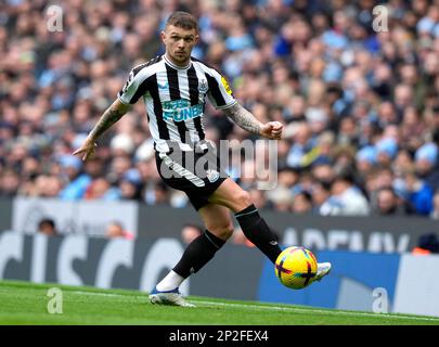 Manchester, England, 4th March 2023. Kieran Trippier of Newcastle United during the Premier League match at the Etihad Stadium, Manchester. Picture credit should read: Andrew Yates / Sportimage Stock Photo