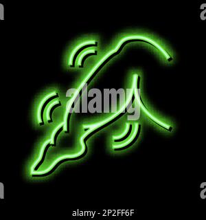 calf muscle edema neon glow icon illustration Stock Vector