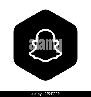 Snapchat logo icon symbol emblem Black and White Stock Photos