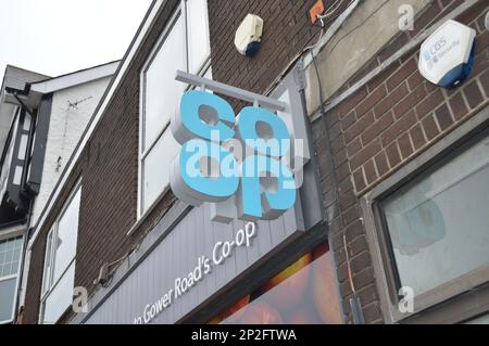 4th March 2023, Swansea, Wales, United Kingdom. Co-op Food Store on Gower Road. Stock Photo