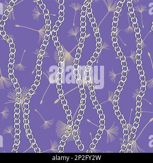 continuous design with golden rope and chains. Pattern seamless for textile industry. Stock Vector